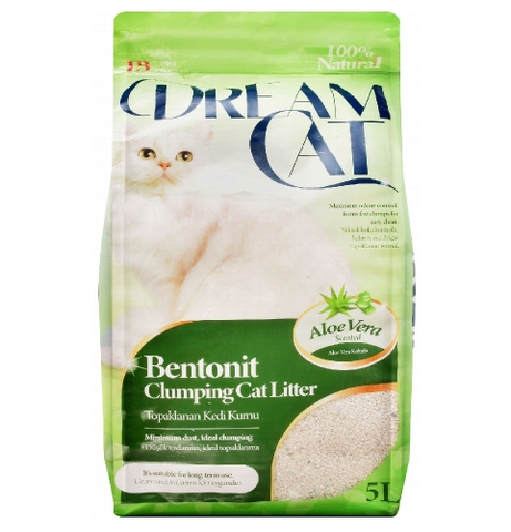 Dream Cat Bentonite Clumping Cat Litter Aloe Vera Scent 5 L - Cát vệ sinh cho mèo giá rẻ