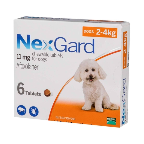Nexgard 2-4kg Viên nhai trị ve, rận nội ngoại ký sinh trùng