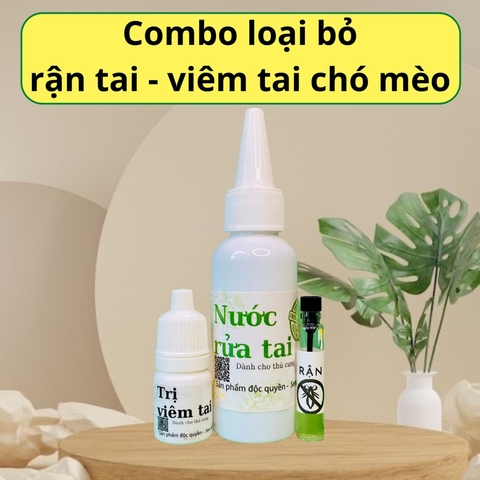 Bộ nhỏ trị rận tai và viêm tai chó mèo
